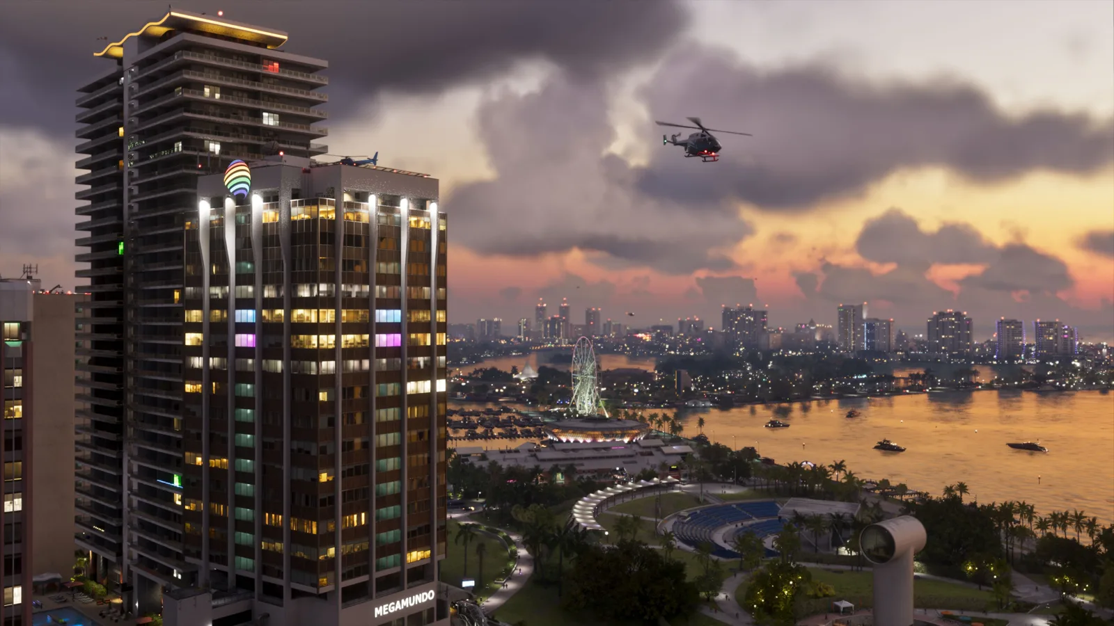 Vice City bei Sonnenuntergang