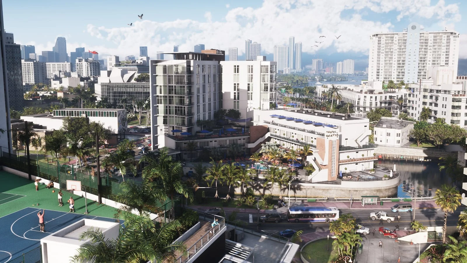 Ein Blick über Vice City in GTA VI